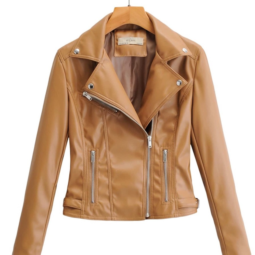 Luxe Black moto biker zipper pocket jacket - Picture 2 of 10